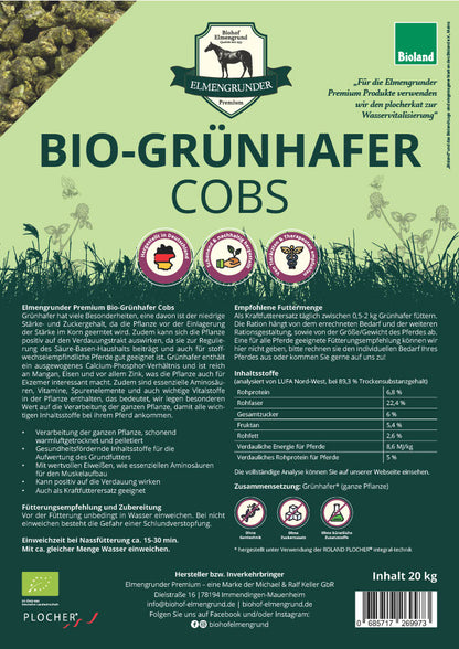 Elmengrunder Premium BIO Grünhafer-Cobs