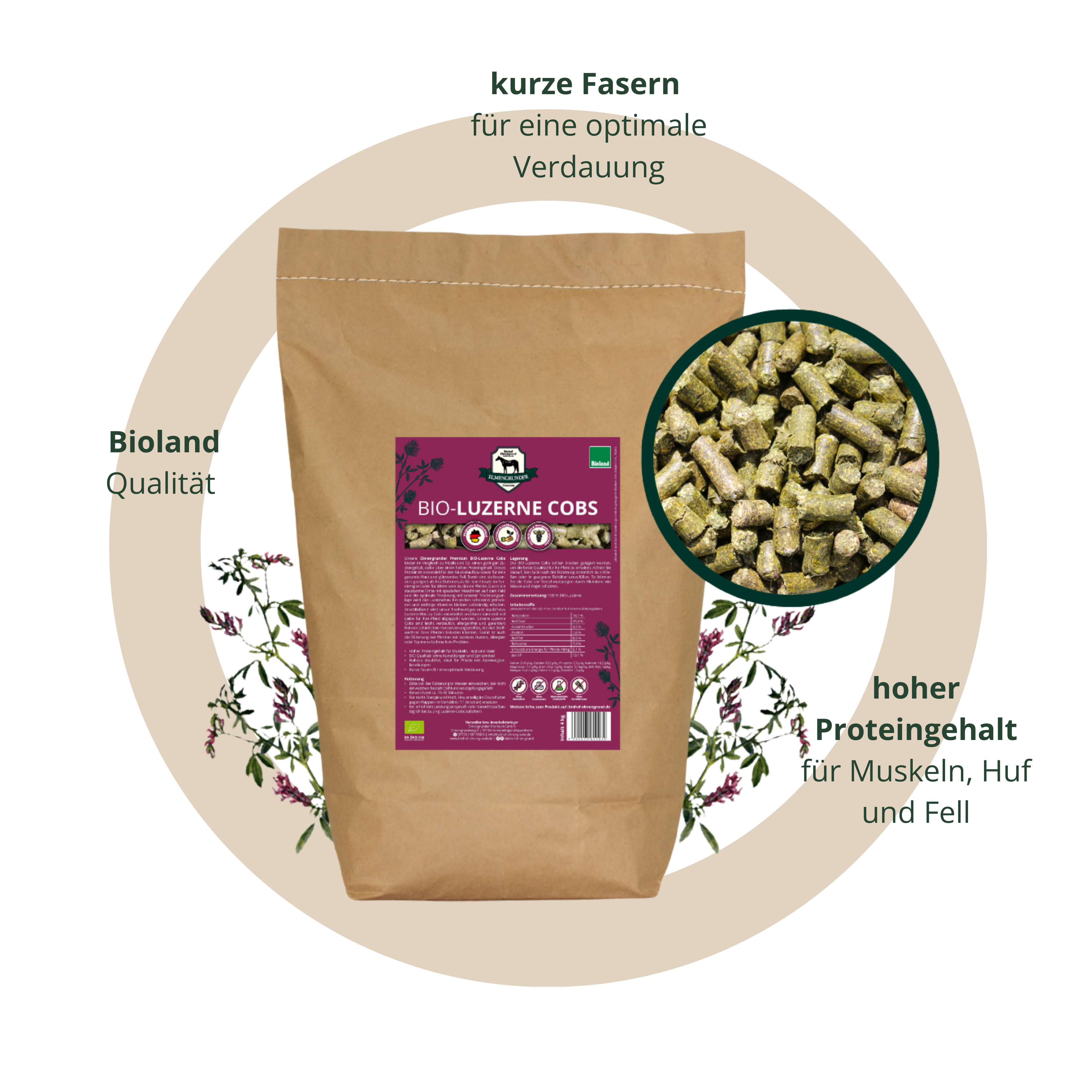 BIO Luzerne Cobs Futterprobe (4 kg)
