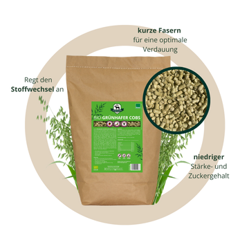 z Einzelsack BIO Grünhafer-Cobs Futterprobe (4 kg)