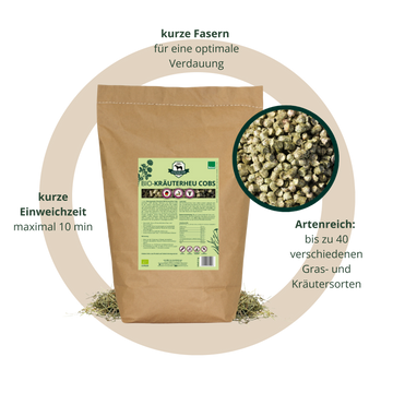 z Einzelsack BIO Kräuter-Heucobs Futterprobe (4 kg)