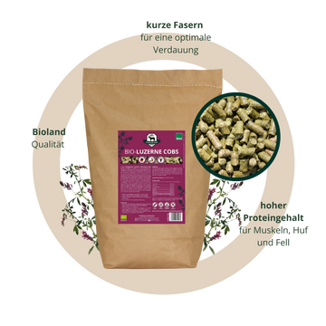 z Einzelsack BIO Luzerne Cobs Futterprobe (4 kg)